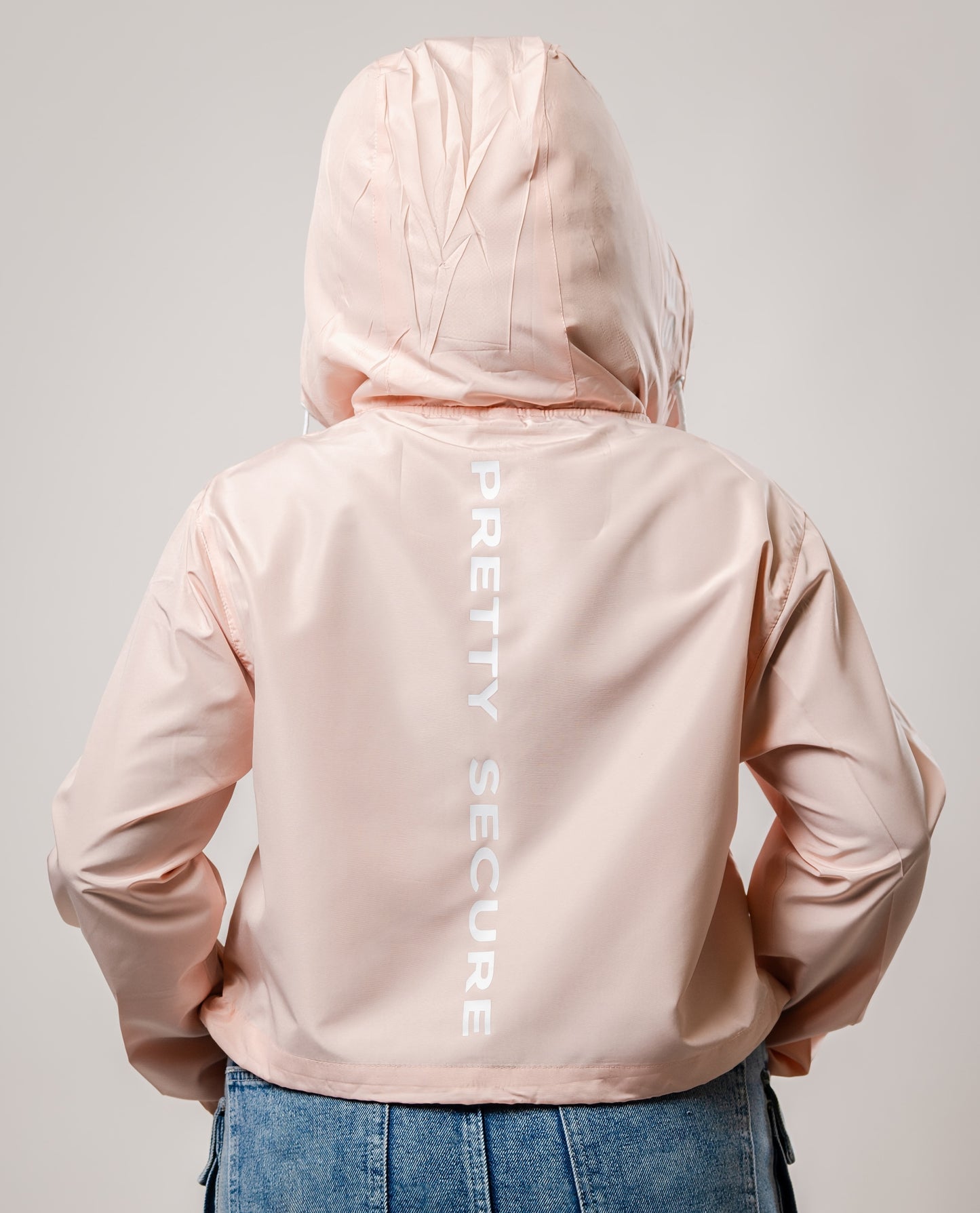 PS Crop Windbreaker Jacket - Pink/White