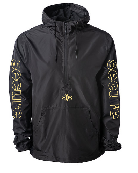 Secure Anorak Windbreaker- Black/Gold